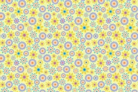 Vibrant Floral Pattern on a Yellow Background