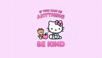 be kind, hello kitty background, pink background, hello kitty quotes, girly backgrounds wallpaper