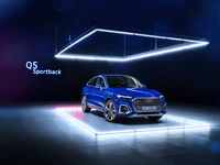 2020 Audi Q5 Sportback 45 TFSI Quattro S Line in Vibrant Blue with Modern Lighting