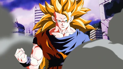 Goku en Super Saiyan : Une lutte féroce contre l'adversité dans Dragon Ball