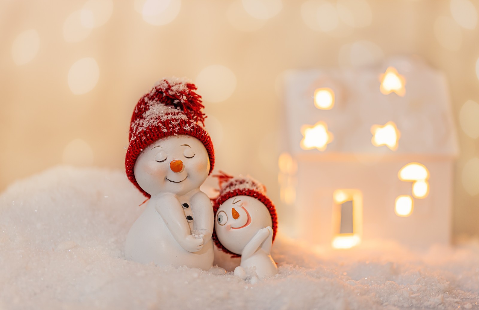 snowmen, cute christmas, decoration, christmas eve, happy Download Wallpaper