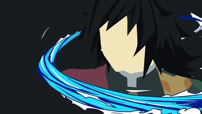 Art minimaliste de Giyuu Tomioka de Demon Slayer