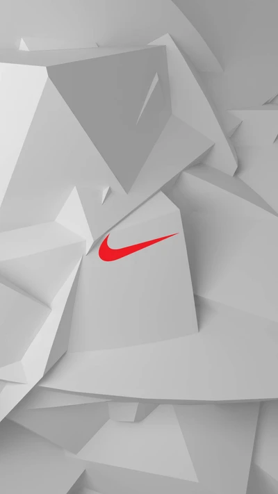 Abstrakte Scharfe Kante Galaxie: Nike-Logo auf Material Hintergrund