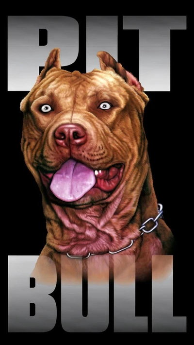 Retrato vibrante de Pit Bull