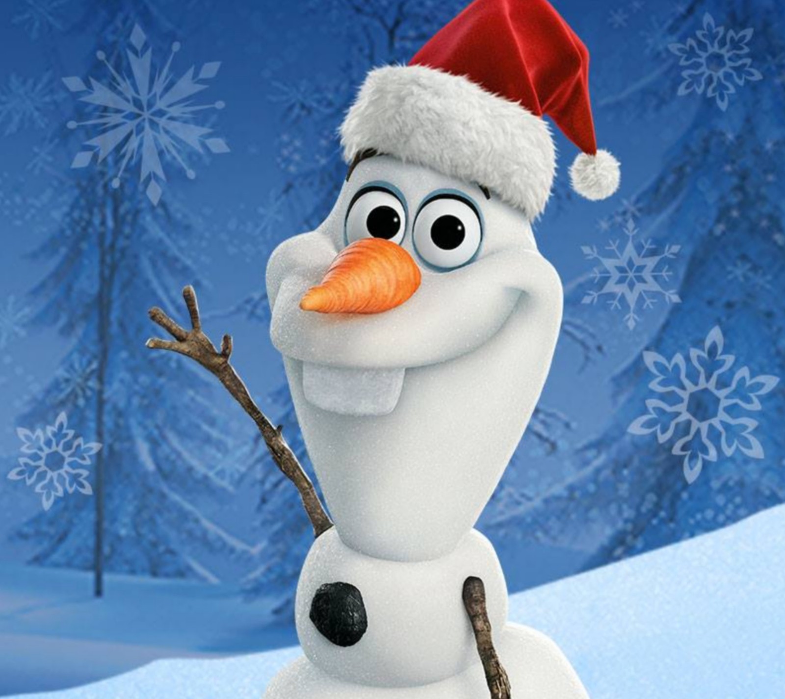 Un gros plan d'un bonhomme de neige avec un chapeau de père noël (frozen, heureux, joyeux noël, bonhomme de neige olaf, hiver)