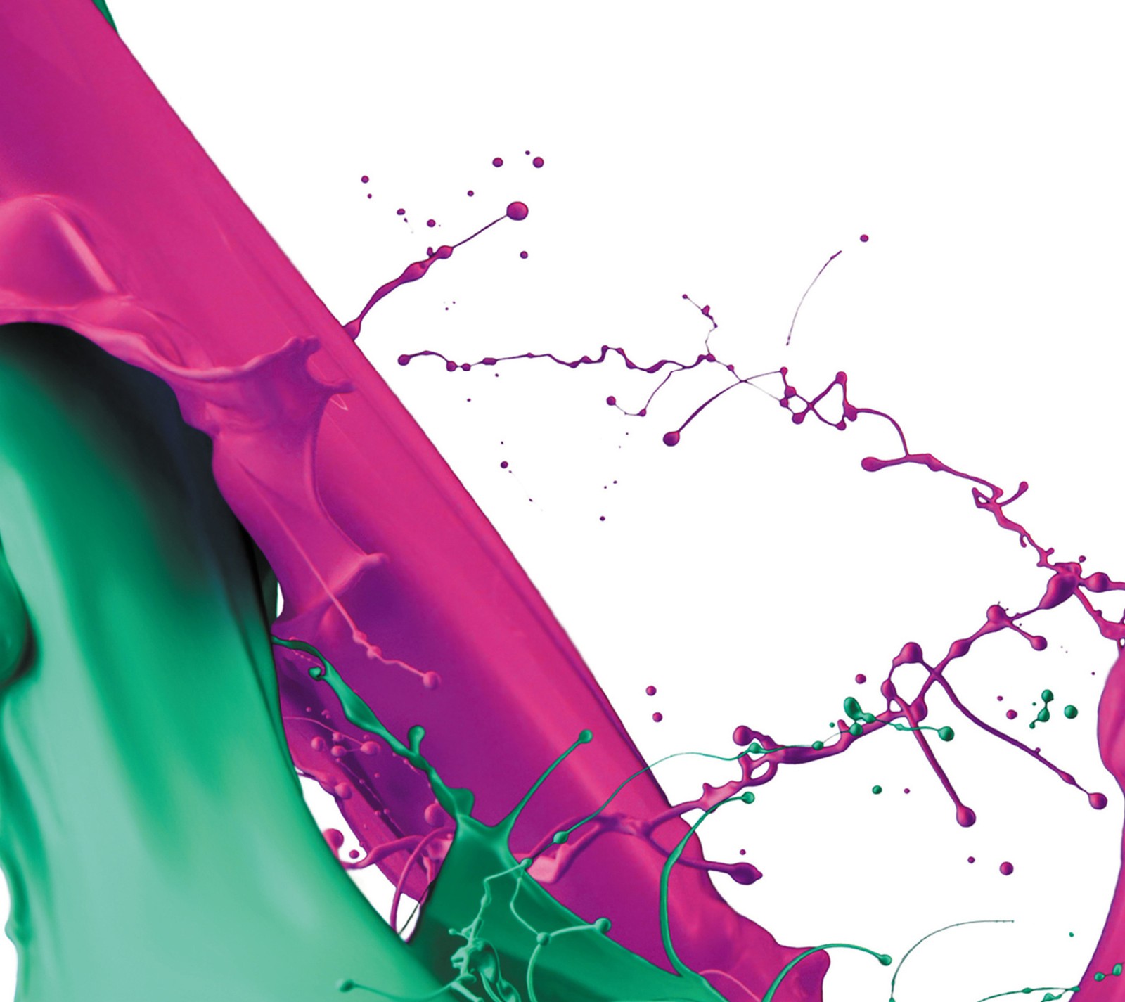 A close up of a green and pink liquid pouring into a white background (g4, lg, lg lg g g4, lgg g4)