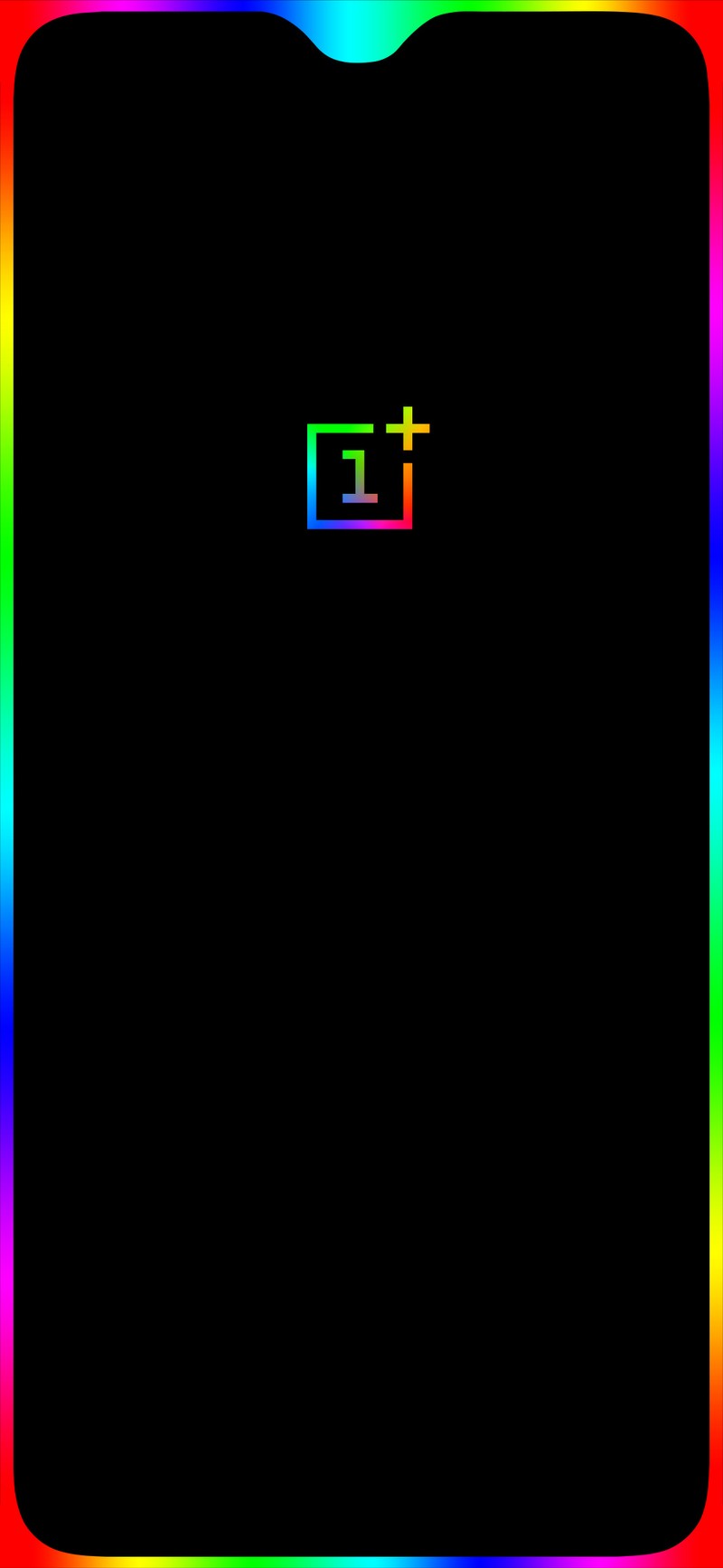 Крупный план радужного квадрата на черном фоне (oneplus, край, edgelight, радуга, 6t)