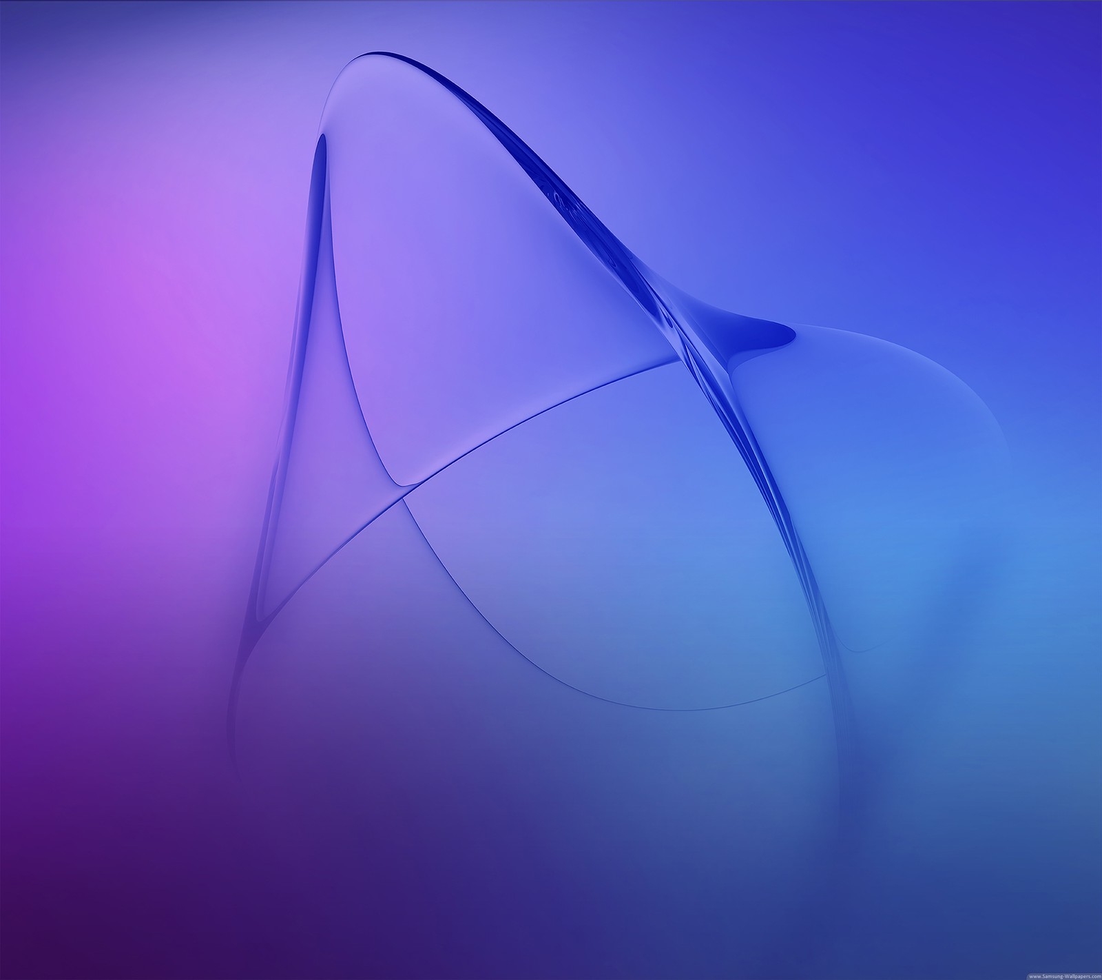 A close up of a computer screen with a curved design (abstract, blue, colours)