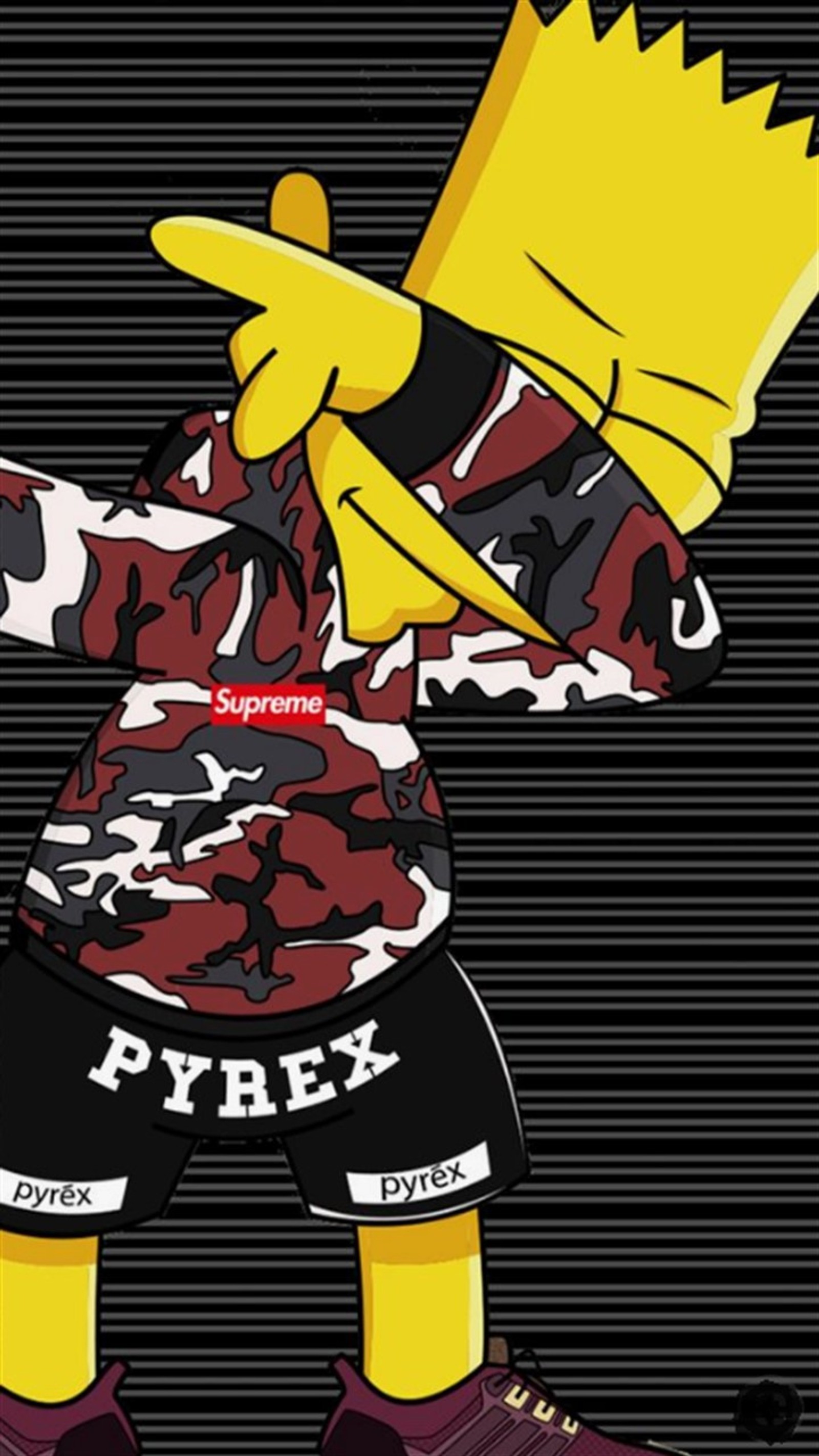 Téléchargez le fond d'écran camouflage, supreme, disney, les simpson, simsons