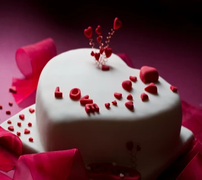 Pastel de amor en forma de corazón para el Día de San Valentín