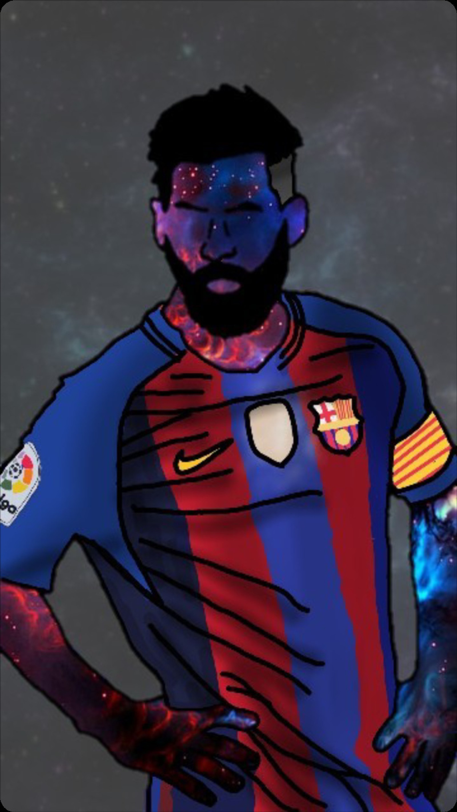 Nahaufnahme einer person in fußballuniform (adidas, barcelona, kapitan, cr7, fußball)