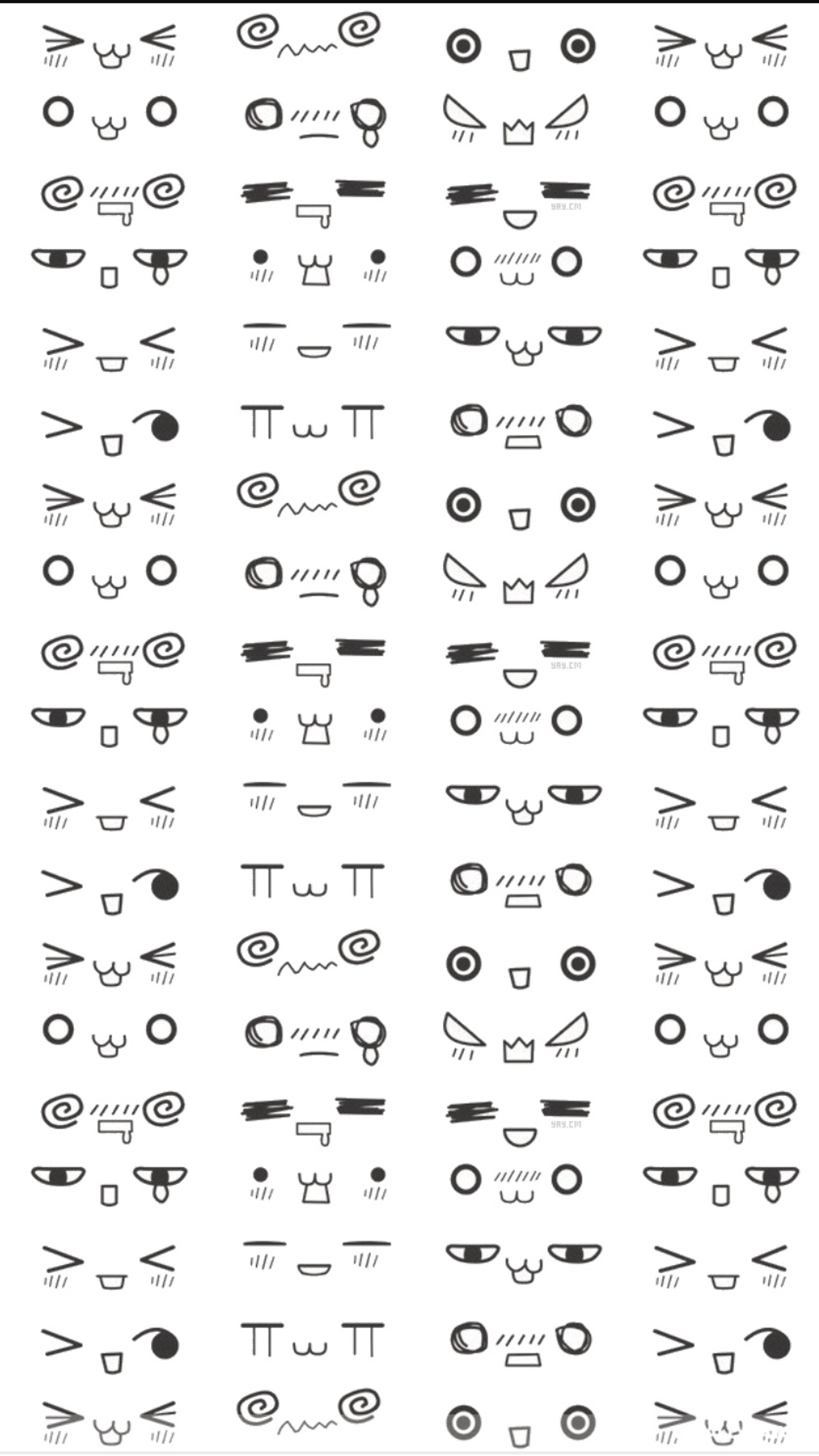 Un grand ensemble de différents types d'yeux et de sourcils (mignon, kawaii, owo, tokyo, uwu)