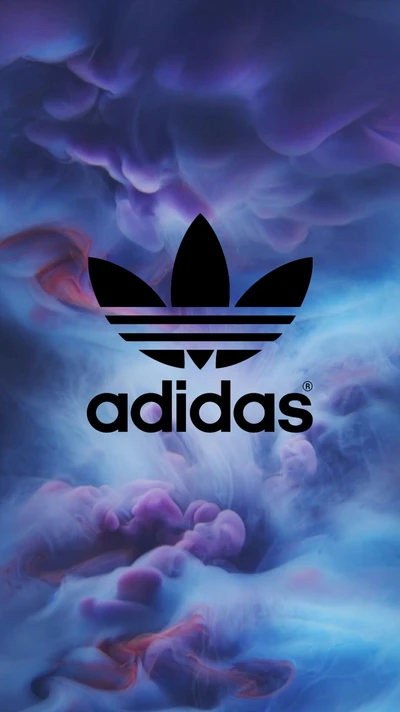 Logo Adidas Original sur un fond de fumée colorée