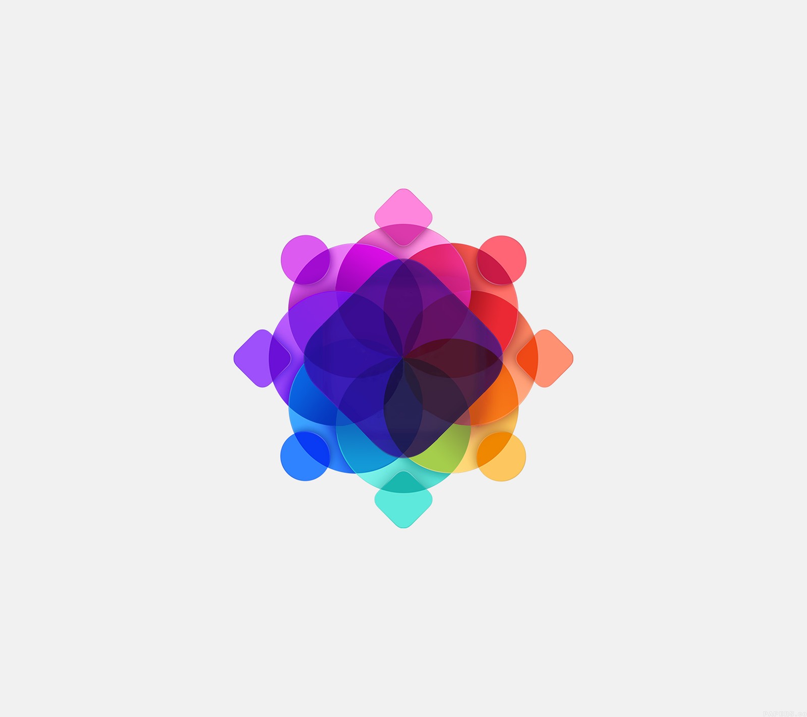 Un primer plano de un diseño abstracto colorido sobre un fondo blanco (manzana, apple watch, patrón)