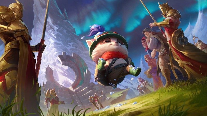 Группа людей в доспехах и шляпах стоит на поле (тимо, teemo, lol, league of legends, дикий разлом)