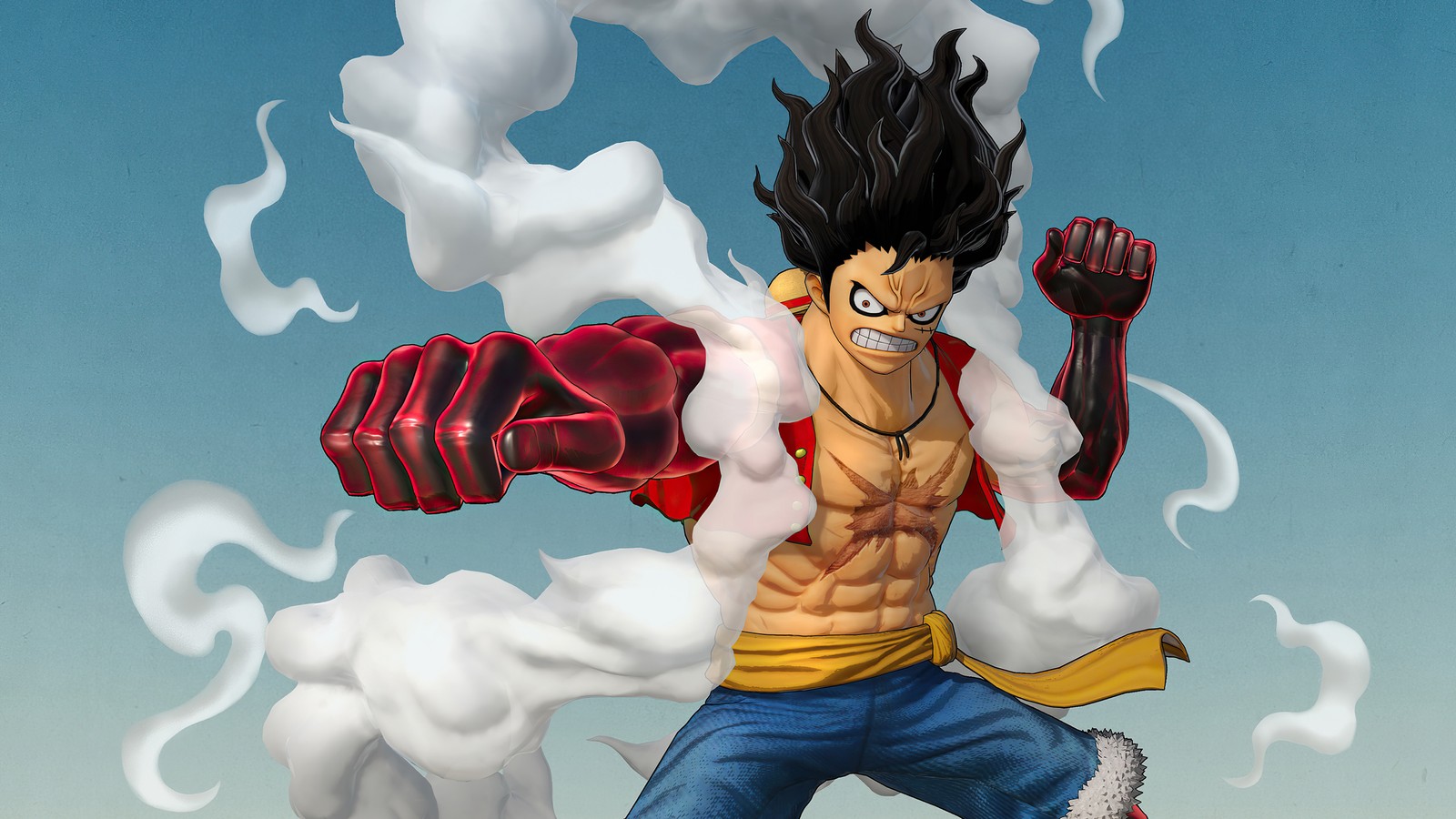 Скачать обои monkey d luffy, человек змея, one piece pirate warriors 4, видеоигра