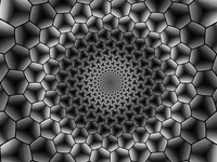 Padrão hexagonal de aço monocromático com design de malha simétrica