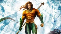 aquaman, dc comics, супергерой, мультфильм, искусство