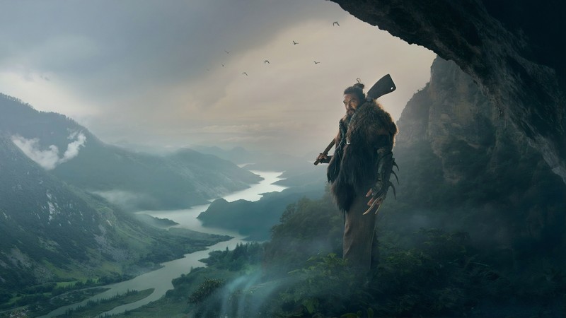 A man standing on a cliff with a bow and arrows (highland, mountain, pc game, mountain range, terrain)