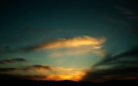 atardecer, nube, resplandor, horizonte, amanecer