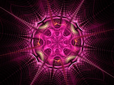 Symmetrical Fractal Web in Vibrant Purple and Magenta