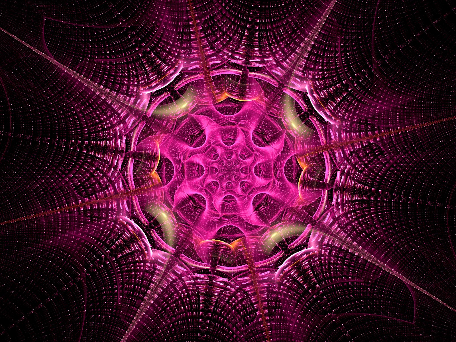 Um close-up de um design de moldura rosa e preto (design gráfico, fractal, padrão, arte fractal, roxo)