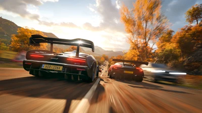 Эпическое дрифтинг в Forza Horizon: Суперкары соревнуются на открытой трассе