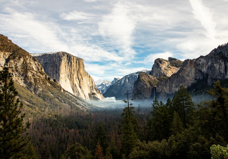 Арабский вид долины с горой на заднем плане (долина йосемити, yosemite valley, национальный парк гранд каньон, национальный парк, парк)