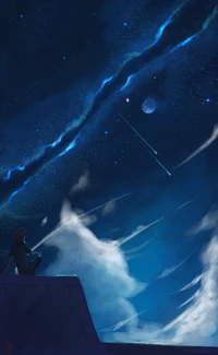 loneliness, blue, atmosphere, space, night wallpaper