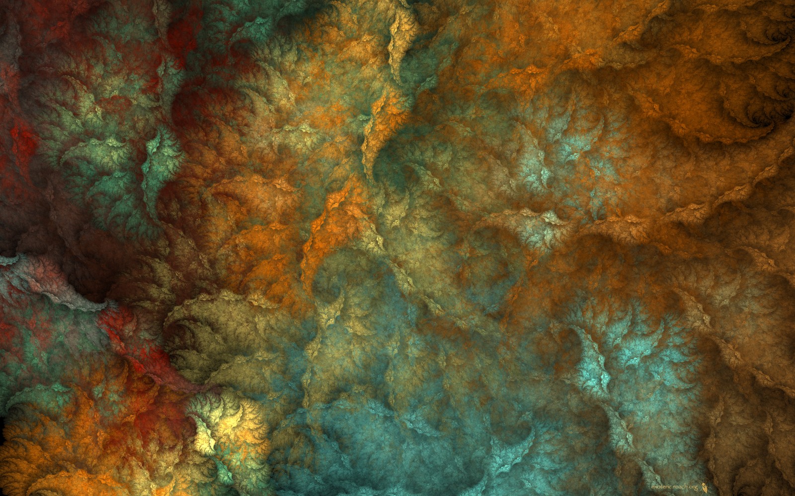 A close up of a colorful painting with a black background (abstract art, digital art, art, painting, fractal art)