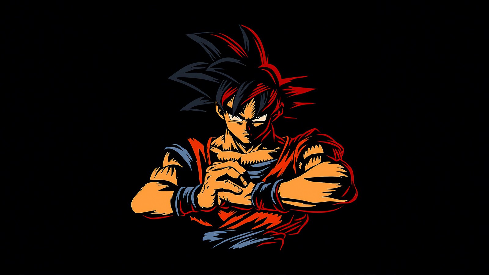 Скачать обои goku, драконий жемчуг, dragon ball, amoled, черный фон