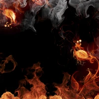 fire, flame, smoke, art, demon wallpaper