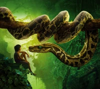 O encontro de Mowgli com a píton na selva (2016)