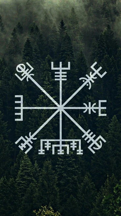 nórdico, 2018, vegvisir, nordico, bússola