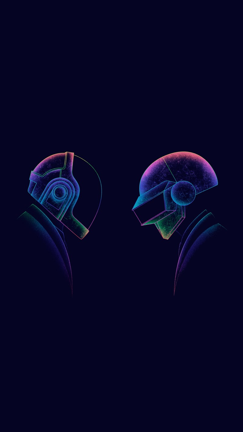 Ближний план двух шлемов на темном фоне (дафт панк, daftpunk, танец, музыка)