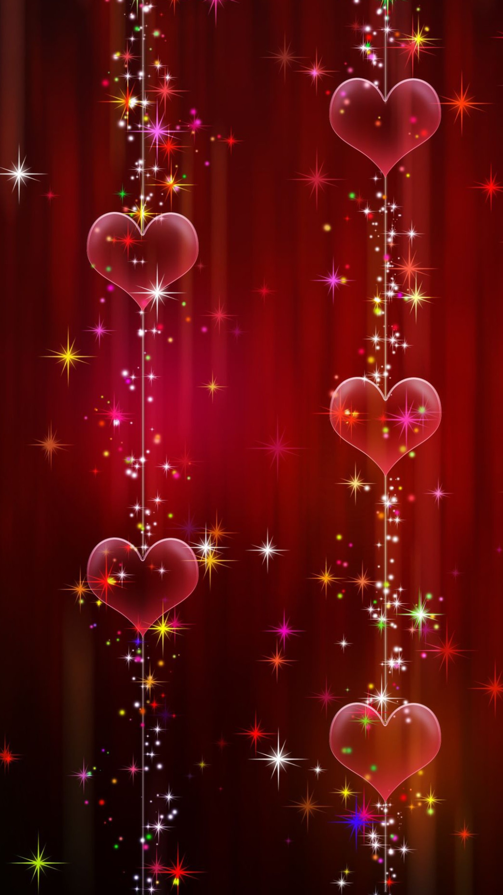 hearts, love, red, shine, stars wallpaper