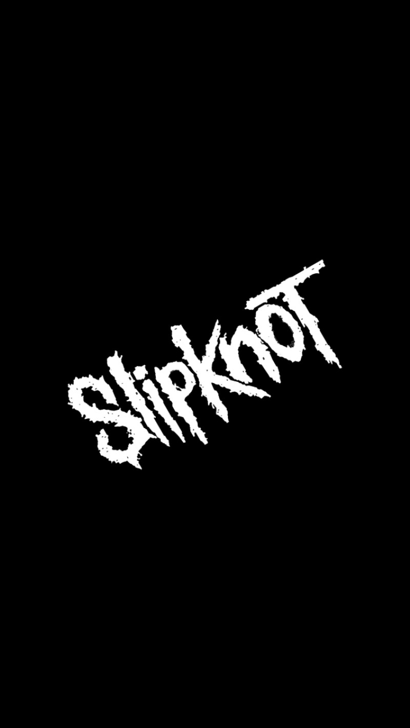 Близкий план черного фона с белым текстом (логотип, музыка, слипкнот, slipknot)