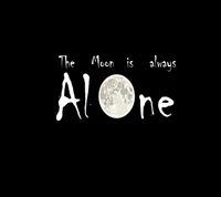 alone, black, moon, saying wallpaper