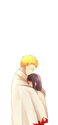 Naruto e Hinata se abraçam em Konoha