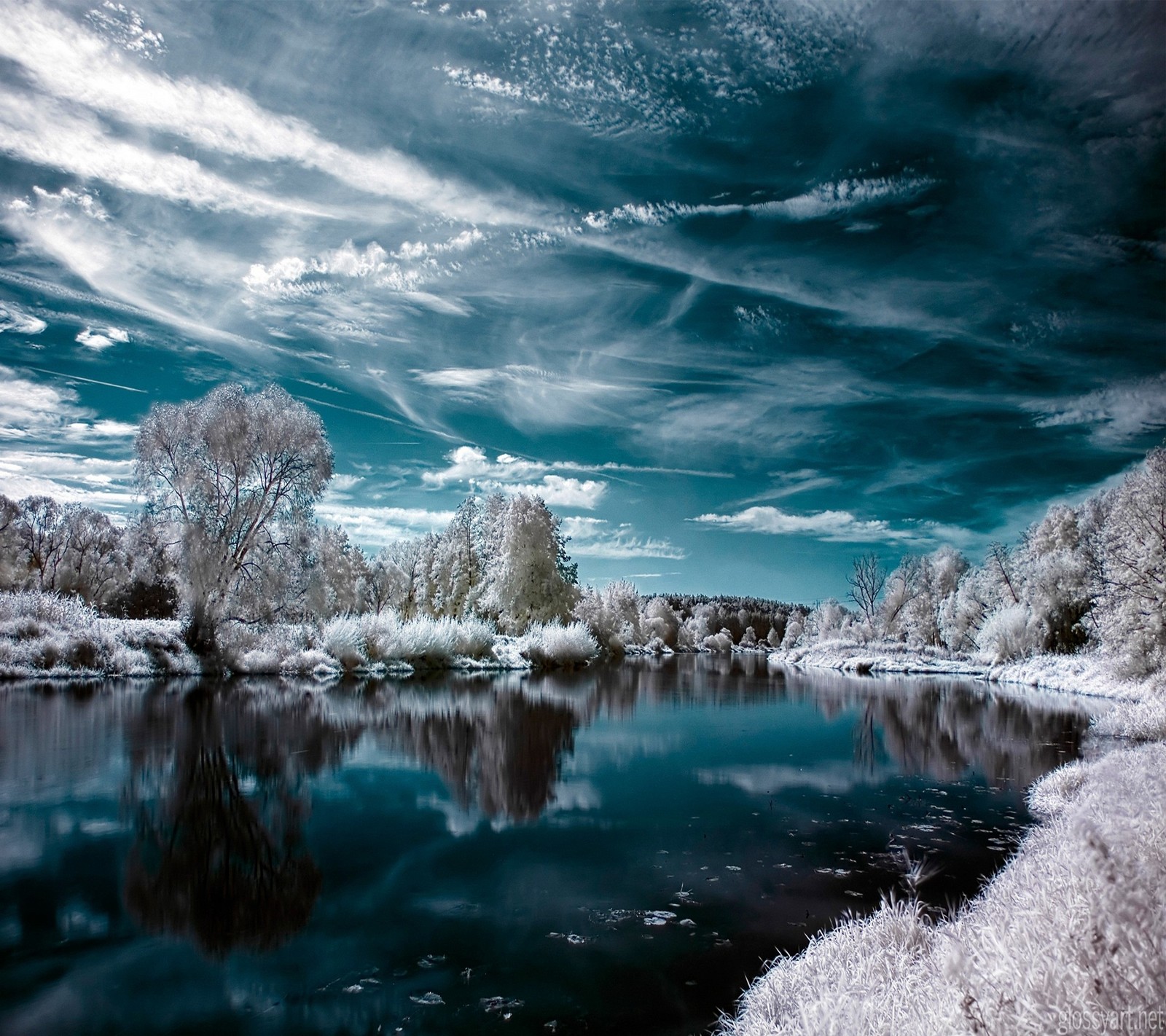 Lade schönheit, klasse, see, schnee, winter Hintergrund herunter