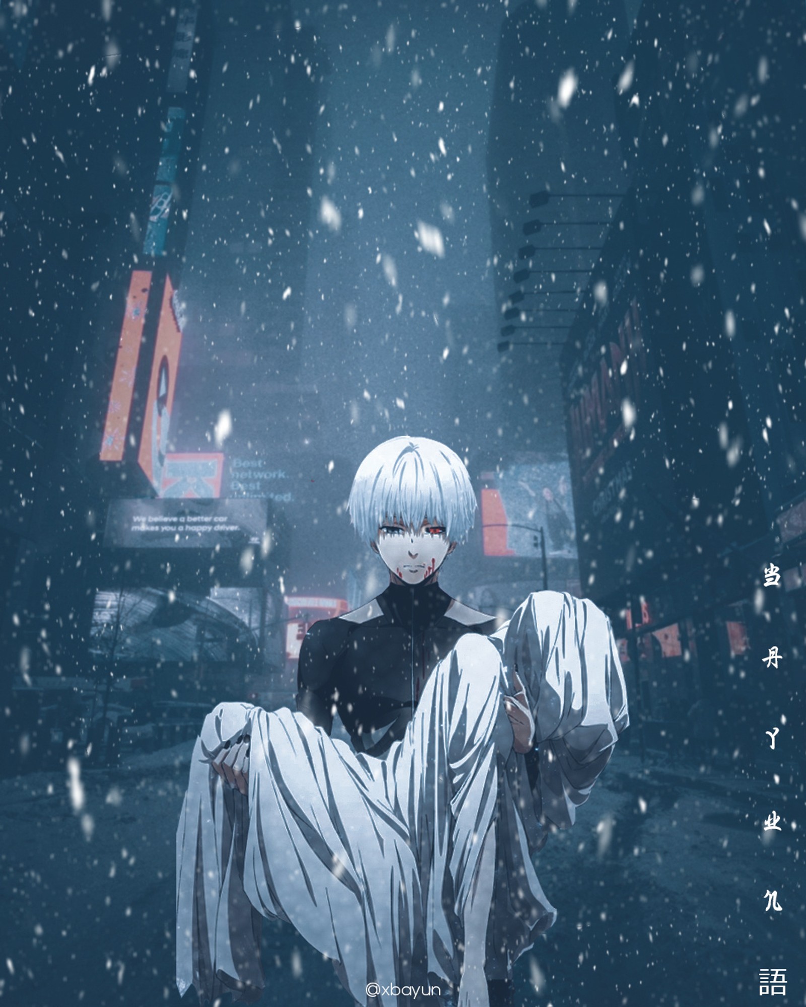 Скачать обои скрыть, канеки, kaneki, редактирование канэки, канэки кэн