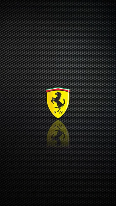 Logo de Ferrari sobre fondo negro elegante