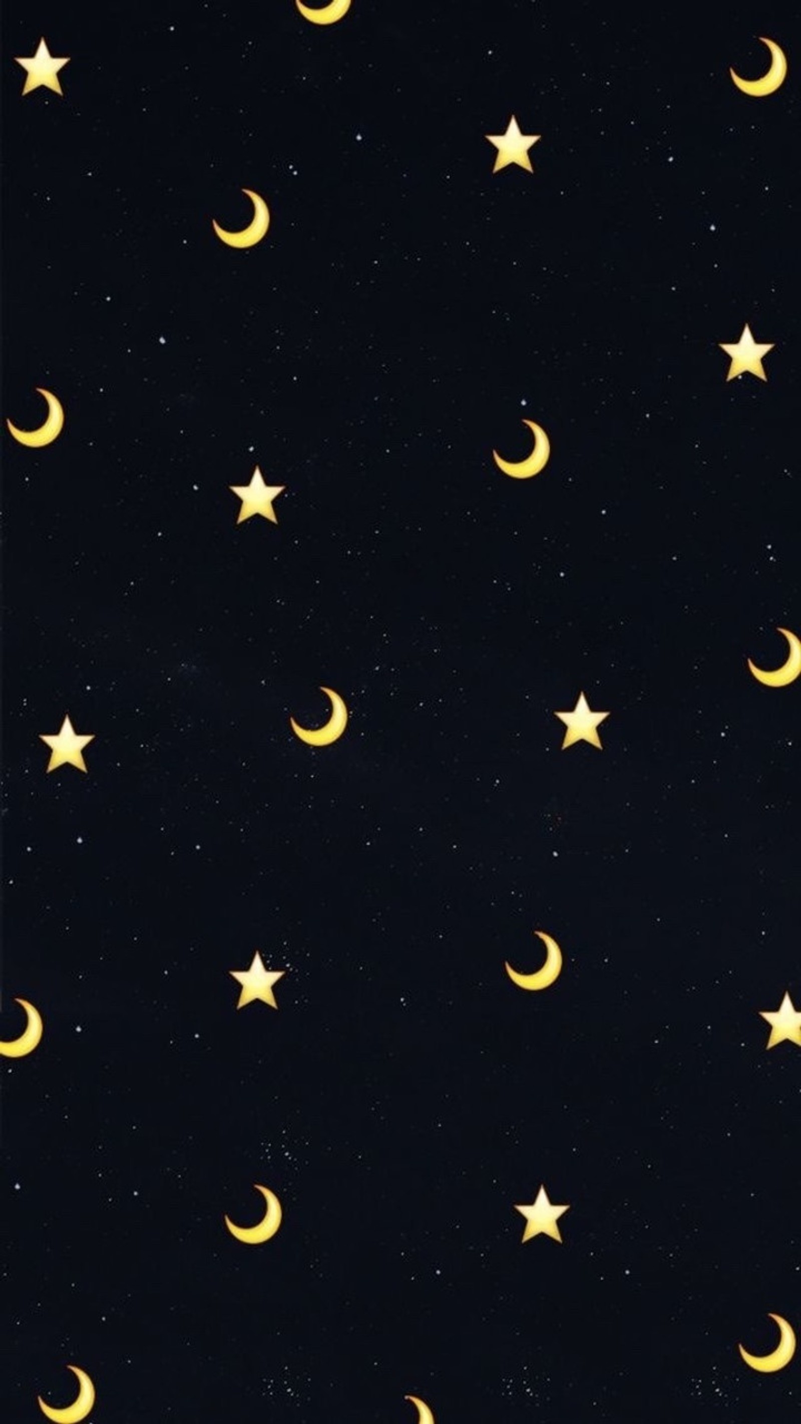 A close up of a black background with stars and crescents (black, cute, moons, pattern, stars)