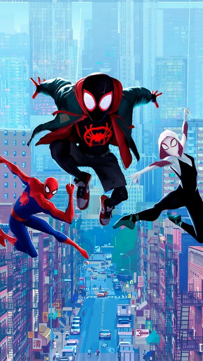 spider man into the spider verse, spider man, gwen stacy, miles morales, superhero