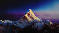 Majestic Matterhorn at Dusk: A Glacial Landscape Bathed in Colorful Clouds