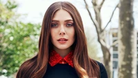 Elizabeth Olsen: Captivating Elegance with a Touch of Red