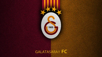 Galatasaray FC-Logo auf strukturiertem Hintergrund - UEFA Champions League-Thema