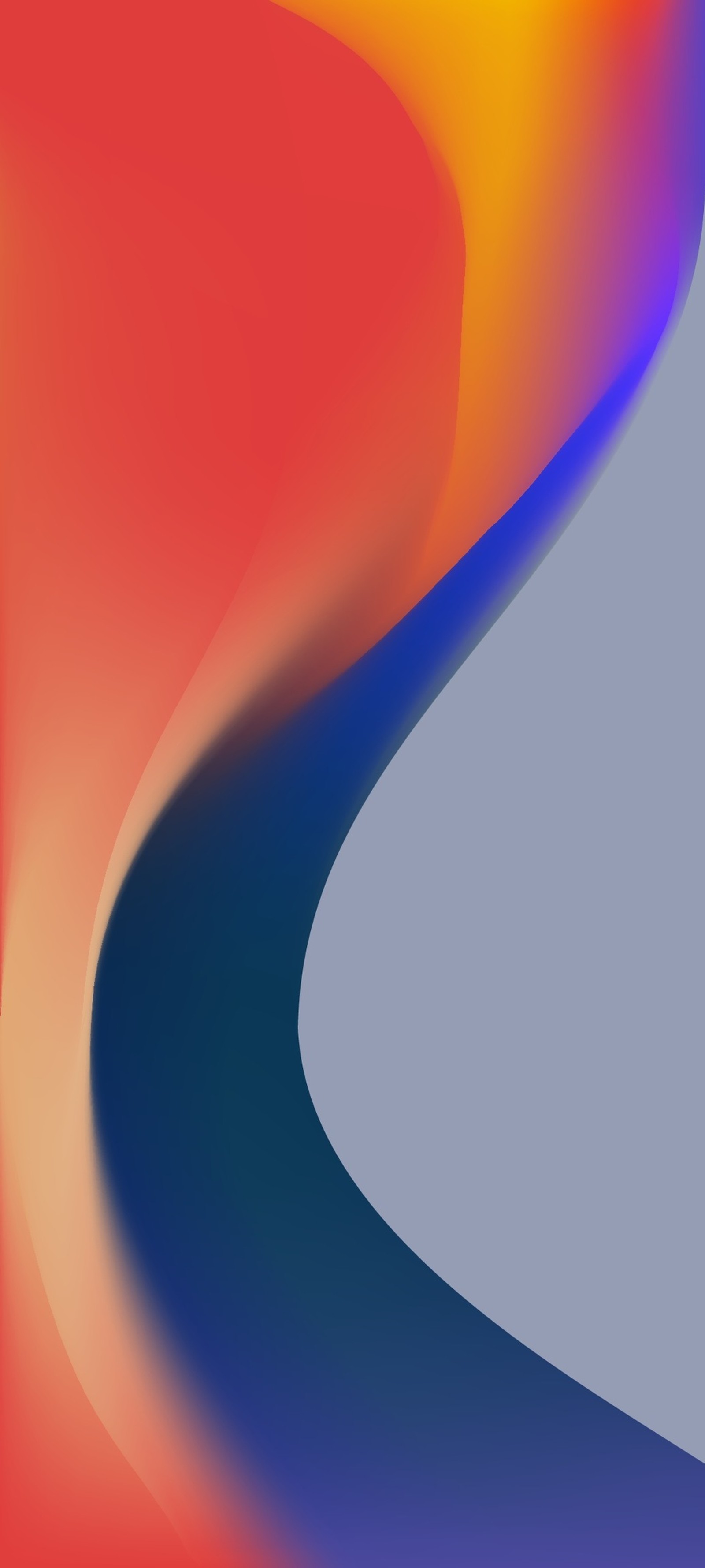 A close up of a red and blue abstract background with a curved curve (orange, water, liquid, flag, art)