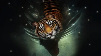 tiger, animals, animal, digital art