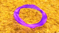 Abstract Purple Ribbon on Yellow Field